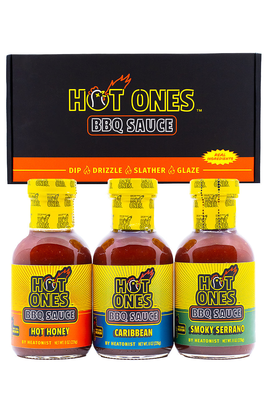 Hot Ones BBQ Trio Pack (Hot Honey / Caribbean / Smoked Serrano) P3